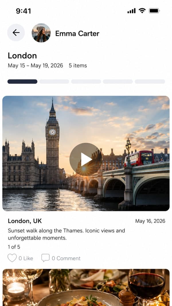 Global Connect — a shared travel memory from London