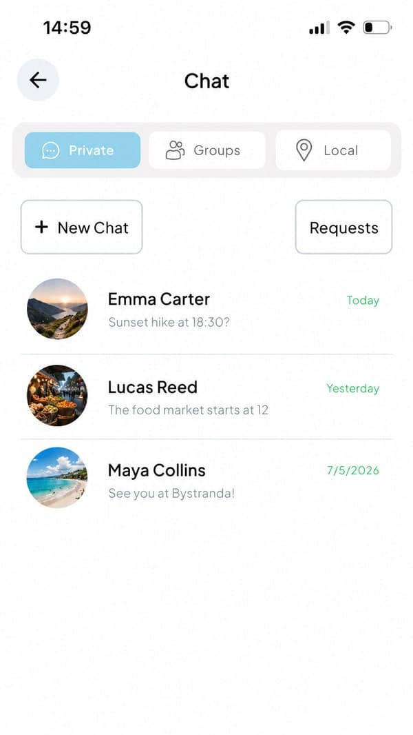 Global Connect — Private & Group Chat